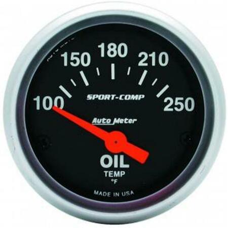TOOL 3347 2.06 in. Mini Sport-Comp Electric Oil Temperature Gauge - 100 deg -250 deg TO3630770